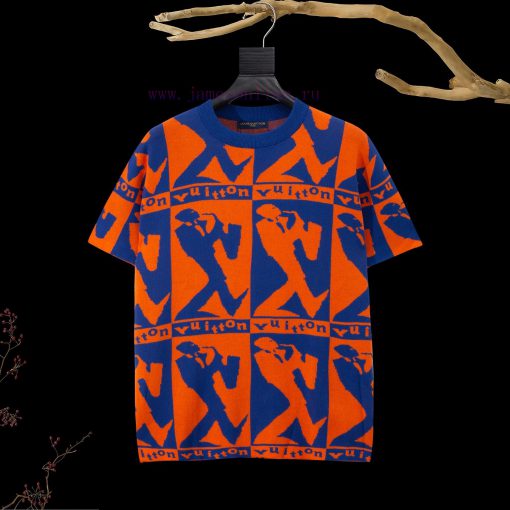 LV2023SS New JAZZ FLYERS Short Sleeve Knitted ShirtThis Product Is Made Of 32 Strands Of Double rm0gcq8o