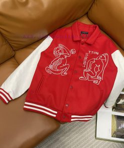 LOUIS VUITTON Fashion Show 23ss 3D Embroidery 🪡 Laohua Logo Lychee Leather Sleeve Baseball Jers 5z4hagoo