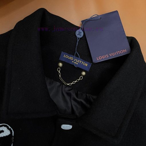 Louis Vuitton 23ss Runway Style Baseball JerseyCustom Woven And Dyed 900g Cashmere Fabric Coppe z67l8wdc - Image 6
