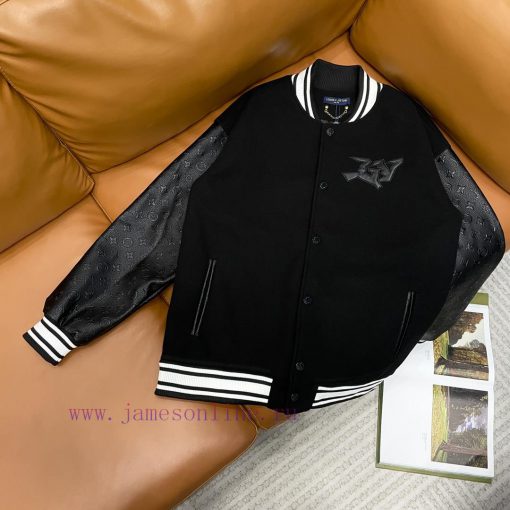 Lv ️ Louis Vuitton 23ss Patchwork Louis Vuitton MONOGRAM Baseball JerseyThe Update Speed Is Not yynu41mn