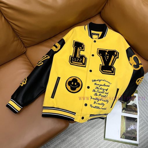 Louis Vuitton 2023ss Runway Style Yellow And Black Baseball Jacket JacketIt Took One Month To O qlunk7n0