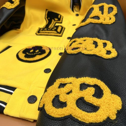 Louis Vuitton 2023ss Runway Style Yellow And Black Baseball Jacket JacketIt Took One Month To O qlunk7n0 - Image 5