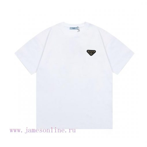 Prada 2025 New Customized Triangle Logo Short Sleeve T-shirt For Men And WomenCustomized 280g 1 ayp18dsl