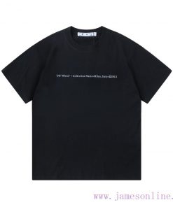 Off White 2025 New Back Arrow Letter Logo Unisex Short Sleeved T-shirtCustomized 280g 100% Doub uzwi7crf