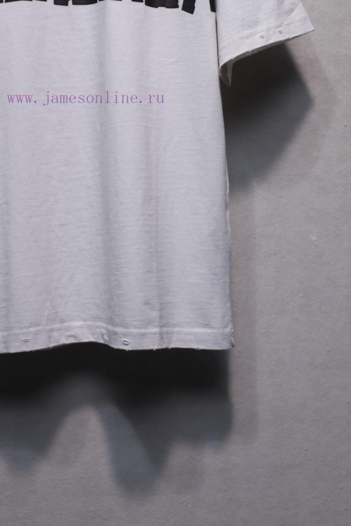 𝐁 A 𝐋 EN 𝐂 IA 𝐆 A 24ss Embossed Paper Black Tape Short Sleeved T-shirtWeighing 240 Grams It Is 7od9ic4h - Image 10