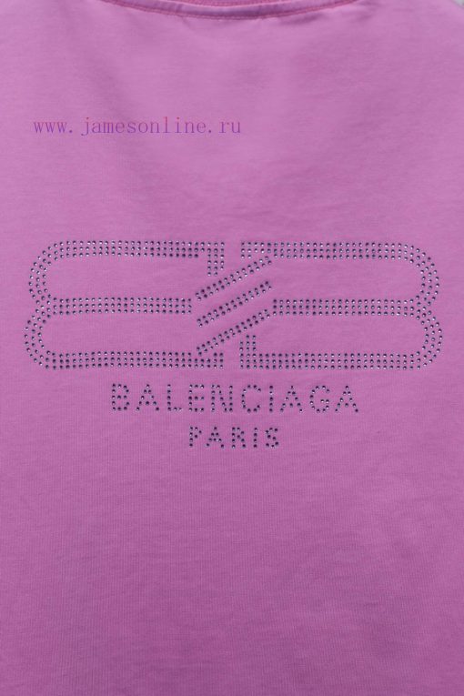 𝐁 A 𝐋 EN 𝐂 IA 𝐆 A Classic Back Double B Hot Diamond T-shirt Short Sleeve240g Fabric Process Was 27p62veg - Image 9