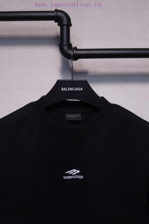 𝐁 A 𝐋 EN 𝐂 IA 𝐆 A Paris New 3m Small Logo Letter Embroidered Short Sleeved T-shirtWeighing 240 hdi58qo5 - Image 4