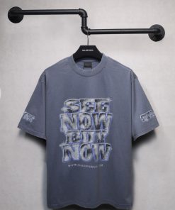 𝐁 A 𝐋 EN 𝐂 IA 𝐆 A Diamond Letter Printed Short Sleeve T-shirtWeighing 240 Grams The Process Inv fofgfau4