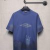 𝐁 A 𝐋 EN 𝐂 IA 𝐆 A 24ss New Hand Drawn Graffiti 3B LettersWashed And Worn T-shirt With Short Sle f0holyko
