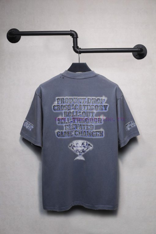 𝐁 A 𝐋 EN 𝐂 IA 𝐆 A Diamond Letter Printed Short Sleeve T-shirtWeighing 240 Grams The Process Inv fofgfau4 - Image 3