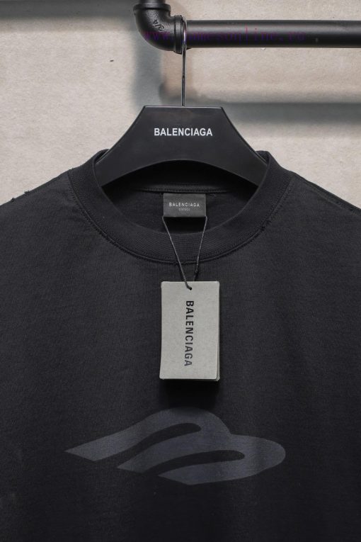 𝐁 A 𝐋 EN 𝐂 IA 𝐆 A 24ss New Hand Drawn Graffiti 3B LettersWashed And Worn T-shirt With Short Sle o5cei0lj - Image 7
