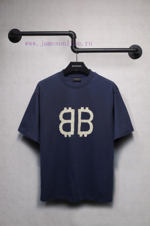 𝐁 A 𝐋 EN 𝐂 IA 𝐆 A New Bitcoin Front And Rear Double B Short Sleeved T-shirtWeighing 240 Grams W dyytqyeh