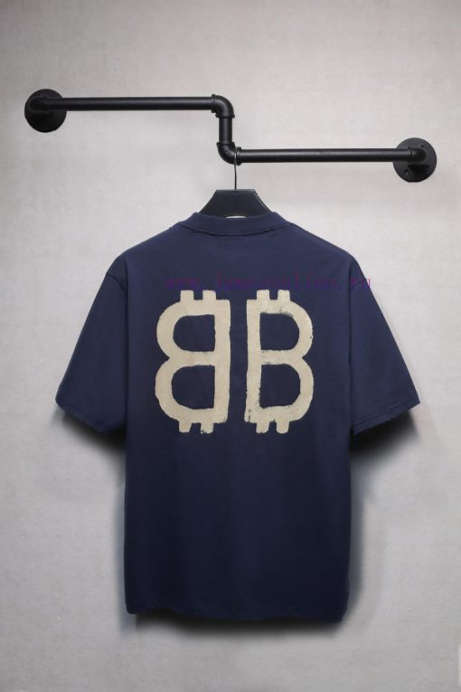 𝐁 A 𝐋 EN 𝐂 IA 𝐆 A New Bitcoin Front And Rear Double B Short Sleeved T-shirtWeighing 240 Grams W dyytqyeh - Image 3