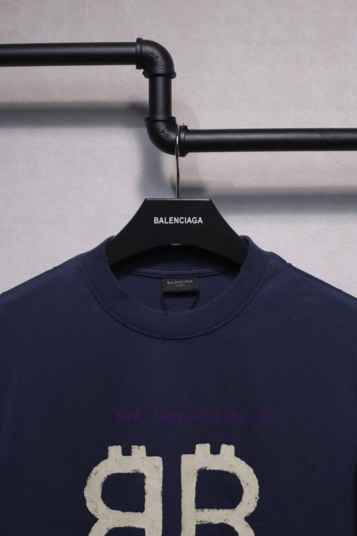 𝐁 A 𝐋 EN 𝐂 IA 𝐆 A New Bitcoin Front And Rear Double B Short Sleeved T-shirtWeighing 240 Grams W dyytqyeh - Image 4
