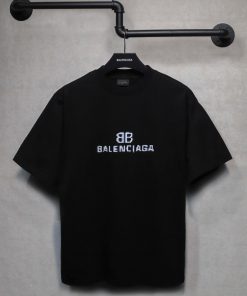 𝐁 A 𝐋 EN 𝐂 IA 𝐆 A Mosaic Double B Printed Short Sleeved T-shirt240 Gram Weight Washing Water Tr gkzri1p9