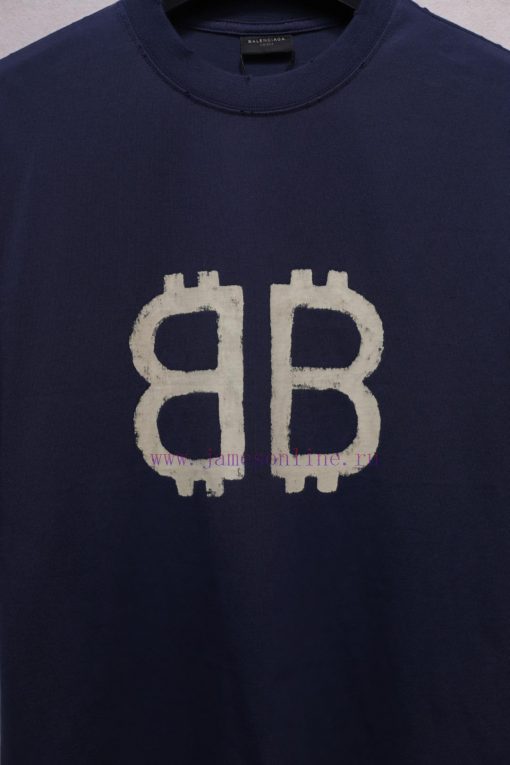 𝐁 A 𝐋 EN 𝐂 IA 𝐆 A New Bitcoin Front And Rear Double B Short Sleeved T-shirtWeighing 240 Grams W dyytqyeh - Image 9