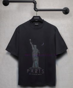 𝐁 A 𝐋 EN 𝐂 IA 𝐆 A Statue Of Liberty Direct Spray Short Sleeve T-shirtThe Back Embroidery Weighs 4xseu3tn