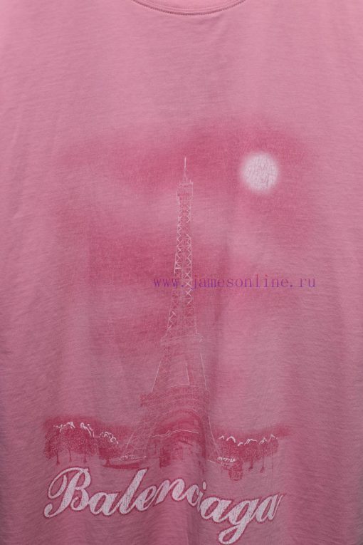 𝐁 A 𝐋 EN 𝐂 IA 𝐆 A Balenciaga Tower Night View Short Sleeved T-shirtThe Weight Of 240g Is Matche 36njngtg - Image 7