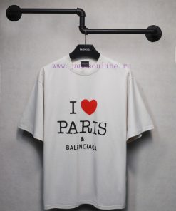 FW24 Letter Heart-shaped Printed Short Sleeved T-shirt240 Gram Weight Washing Water Treatment P s6t589r7