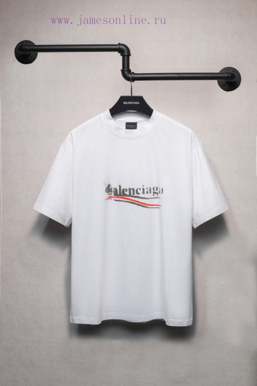 𝐁 A 𝐋 EN 𝐂 IA 𝐆 A Dissolved Cola Dot Printed Short Sleeve T-shirt240 Gram Weight Washing Water 71hrex1e - Image 2