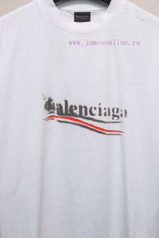 𝐁 A 𝐋 EN 𝐂 IA 𝐆 A Dissolved Cola Dot Printed Short Sleeve T-shirt240 Gram Weight Washing Water 71hrex1e - Image 5