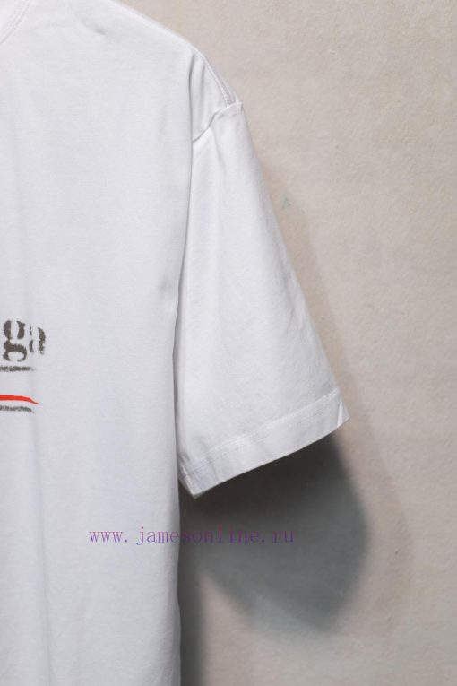 𝐁 A 𝐋 EN 𝐂 IA 𝐆 A Dissolved Cola Dot Printed Short Sleeve T-shirt240 Gram Weight Washing Water 71hrex1e - Image 8