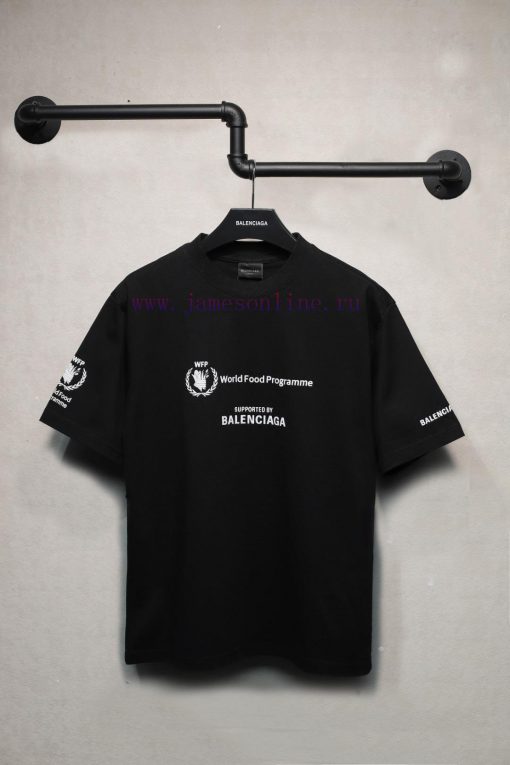 𝐁 A 𝐋 EN 𝐂 IA 𝐆 A 24ss World Food Program Summer Joint Short Sleeved T-shirtImported Suede Foam p4i0khku