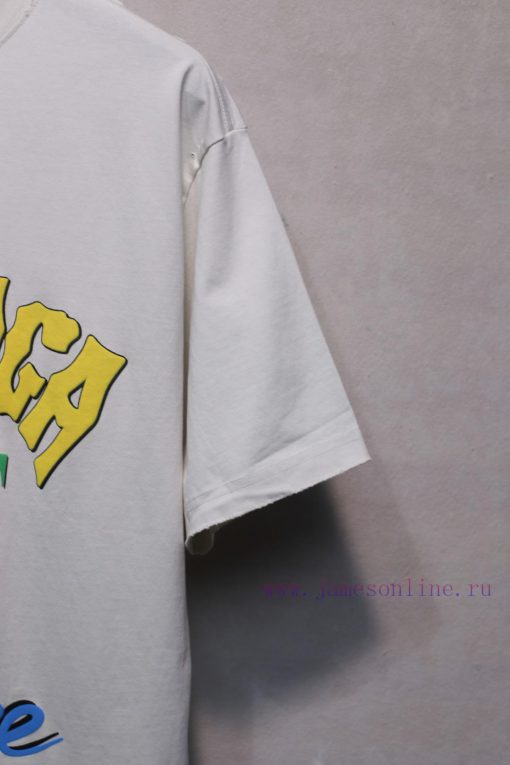 𝐁 A 𝐋 EN 𝐂 IA 𝐆 A New Chest Letter Foam Printed Short Sleeve T-shirt240 Gram Weight Abrasion Cu m6ik1p2i - Image 8