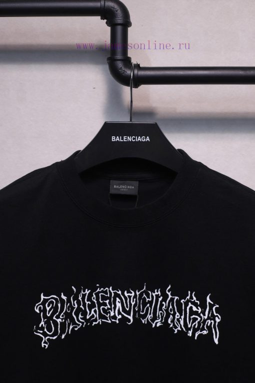 𝐁 A 𝐋 EN 𝐂 IA 𝐆 A Blurred Sanskrit Logo On Chest Short Sleeved T-shirt240 Gram Weight Washing W imt8p5ih - Image 4