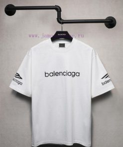 𝐁 A 𝐋 EN 𝐂 IA 𝐆 A Paris Ski Collection Large Logo Printed Short Sleeve T-shirt240 Gram Weight W njhzc0kh
