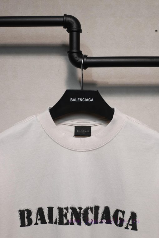 𝐁 A 𝐋 EN 𝐂 IA 𝐆 A Front And Rear Blurred Letter Logo Printed Short Sleeved T-shirt240 Gram Weig 1axi5zhm - Image 4