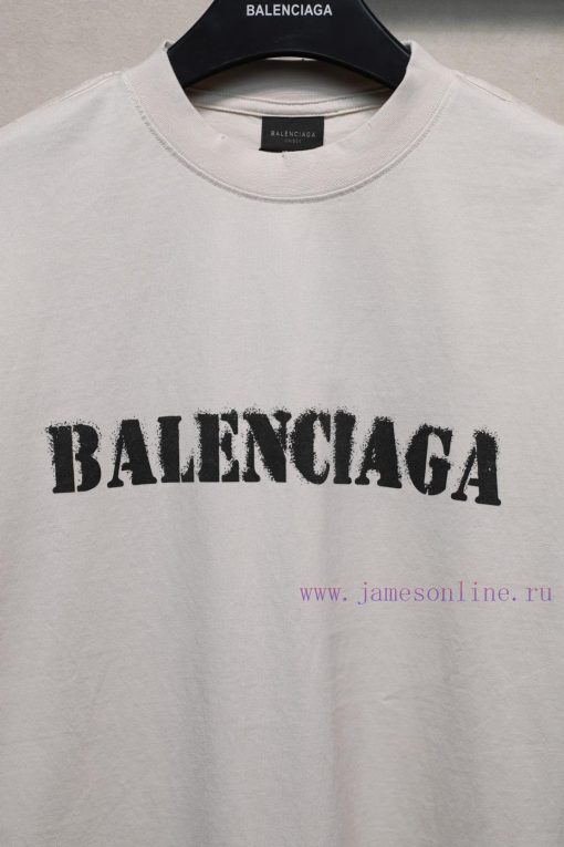 𝐁 A 𝐋 EN 𝐂 IA 𝐆 A Front And Rear Blurred Letter Logo Printed Short Sleeved T-shirt240 Gram Weig 1axi5zhm - Image 9