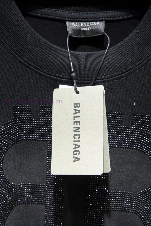 Style Number 5059BALENCIAGA Short Sleeved ShirtYB Woven And Dyed Fabric Color With Rhinestone S 3mpma5l1 - Image 4