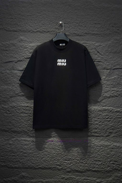 Style Number 9001Miumiu Embroidered Short Sleeved ShirtThe OS Version Is Really CharmingMiumiu byvb6uct - Image 2