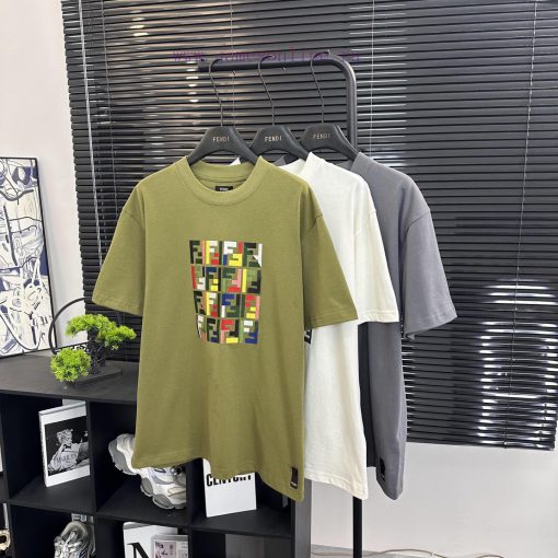 Fendi Style Number F507 Fendi Official Website New Color Letter Embroidery Short Sleeved ShirtF rv0uosfk - Image 2