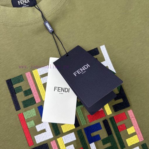 Fendi Style Number F507 Fendi Official Website New Color Letter Embroidery Short Sleeved ShirtF rv0uosfk - Image 4