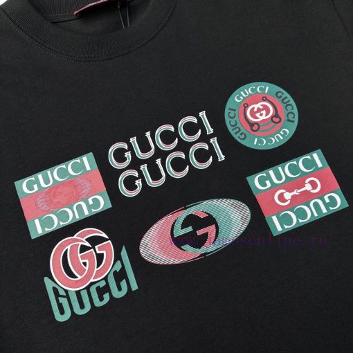Gucci  Style Number G912 Gucci Official Website New Multi Badge Letter Logo Printed Short Sleev ejk8hi5j - Image 6