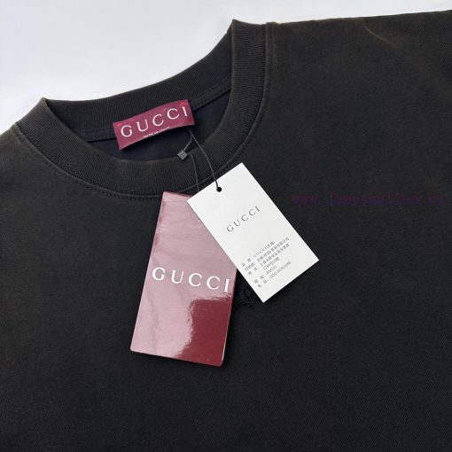 Gucci  Style Number G917 Gucci Official Website New Washed Letter Embroidered Short Sleeved Shi x6i3mx57 - Image 6
