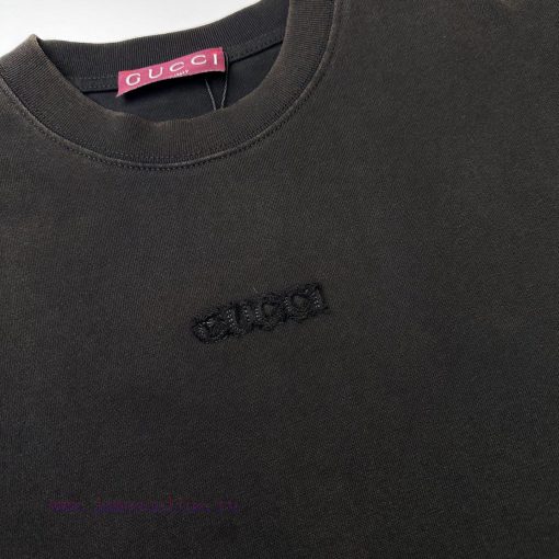 Gucci  Style Number G917 Gucci Official Website New Washed Letter Embroidered Short Sleeved Shi x6i3mx57 - Image 7