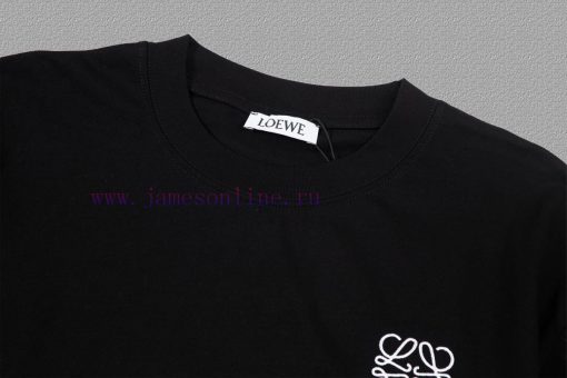 [Loewe Loewe]2025FW Short Sleeved T-shirt Embroidered With High-end 26s Double Yarn 300g Fabric p1au731j - Image 6