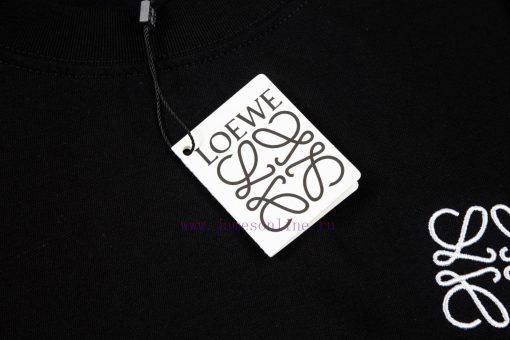 [Loewe Loewe]2025FW Short Sleeved T-shirt Embroidered With High-end 26s Double Yarn 300g Fabric p1au731j - Image 7