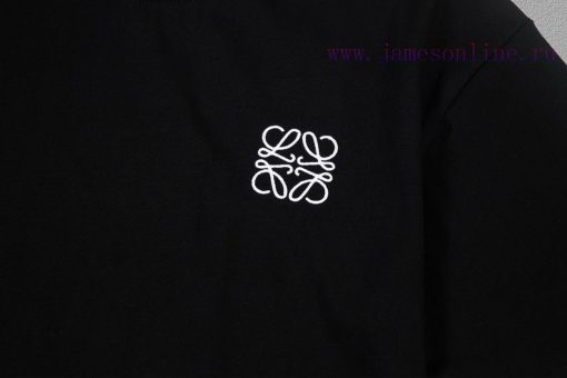 [Loewe Loewe]2025FW Short Sleeved T-shirt Embroidered With High-end 26s Double Yarn 300g Fabric p1au731j - Image 8