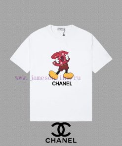 [CHANEL Chanel]2025FW Short Sleeved T-shirt Logo Printed High-end 26s Double Yarn 300g FabricHe aaujvnko