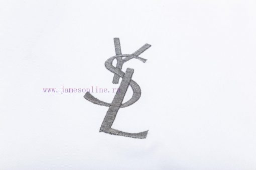 YSL Saint Laurent2024 FW Short Sleeved T-shirt Classic Embroidered Letters High-end 32s Double 2npsfx5k - Image 8