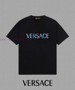 Versace Versace2025FW Short Sleeved T-shirt With Colorful Letters And Logo Printed On High-end eptw8z15