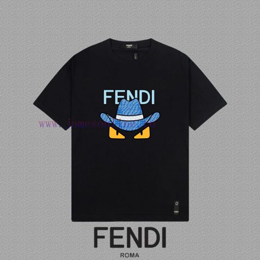[FENDI]2025FW Short Sleeved T-shirt Logo Printed High-end 26s Double Yarn 300g FabricHeavy Duty w7o6luvt