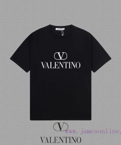 [ALENTINO Valentino]2024 FW Short Sleeved T-shirt Silicone Thick Plate Craft Letter High End 26 p2i1m55m