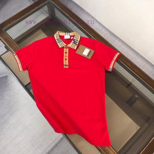 Burberry 2025 Spring/Summer Checkered Fabric Splicing Polo Shirt - Highly Admired For Men And W 8yw1rtby