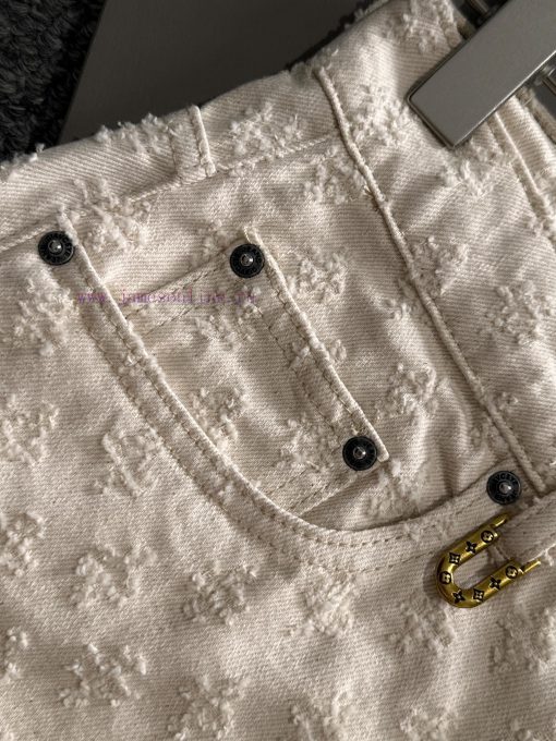 LV2025 Summer New Collection Of Vintage Printed Jacquard Jeans And Shorts Made Of Imported Japa lj3nd7bc - Image 5