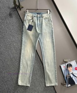 LV2025 Four Seasons Slim Fit Jeans And Pants Made Of Imported Japanese Denim Plain Cotton Denim 02ztakb7